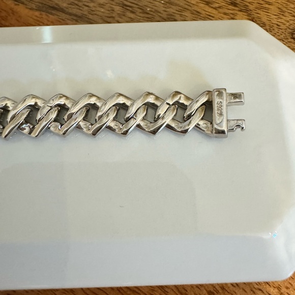 New Moissanite 10MM Cuban Link Bracelet, 18K White Gold Plated Sterling Silver - Picture 13 of 17
